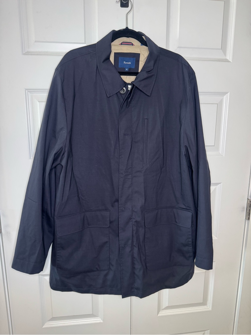 Faconnable Men's Navy Rain Overcoat